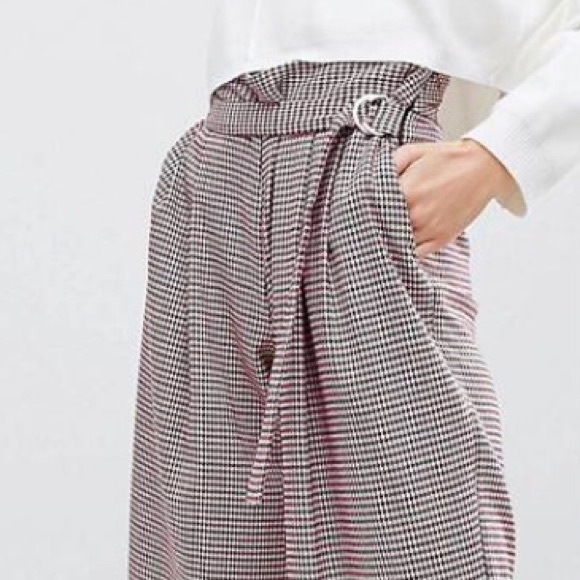 Asos wide leg cropped paper bag pants with belt detail ♦️◾️♦️◾️♦️ - Picture 2 of 16